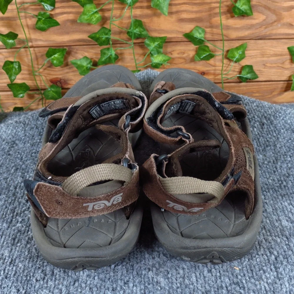 Teva Tanza Men Sandal Size 12 Outdoor Hiking Water Sport Brown Leather 6963
